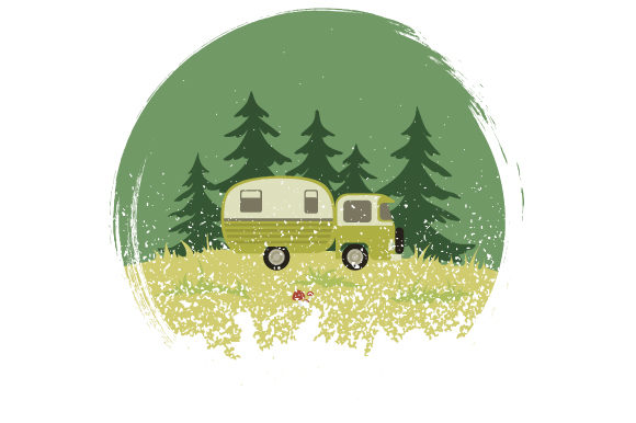 Download Color Retro Distressed Style Camping Van - Distressed style Collection