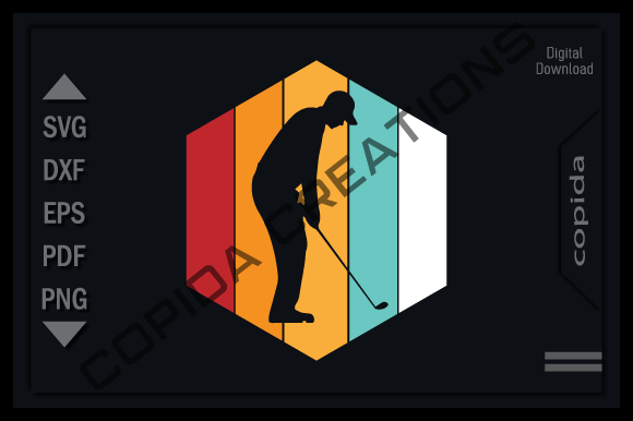 Download Golf Retro Distressed Style Svg Cut File - Distressed style Collection