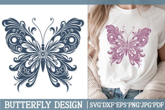 Download Ornate Baroque Butterfly SVG Floral - Baroque Collection